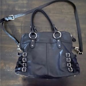 Frye Black Crossbody Bag with Buckle Accents